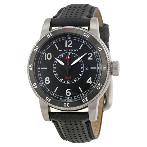 burberry men's utilitarian watch|Burberry The Utilitarian GMT Black Dial Black Leather Men's .